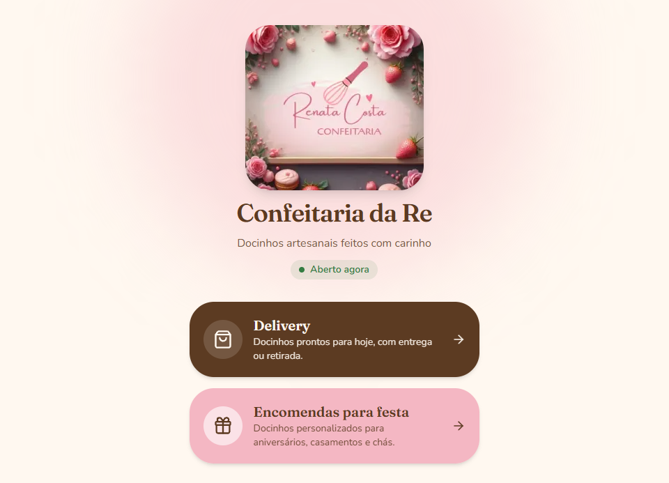 Confeitaria da Re — Cardápio Digital